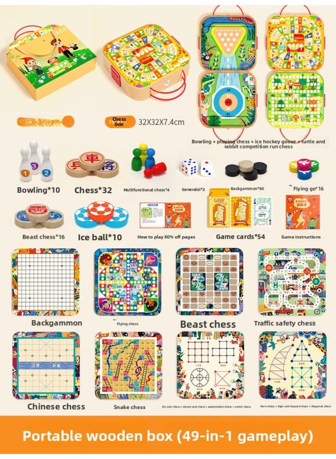 Wooden Flying Chess Multifunctional Chessboard Set All-In-One Chess Toy Backgammon Game Birthday Gift Free Shipping